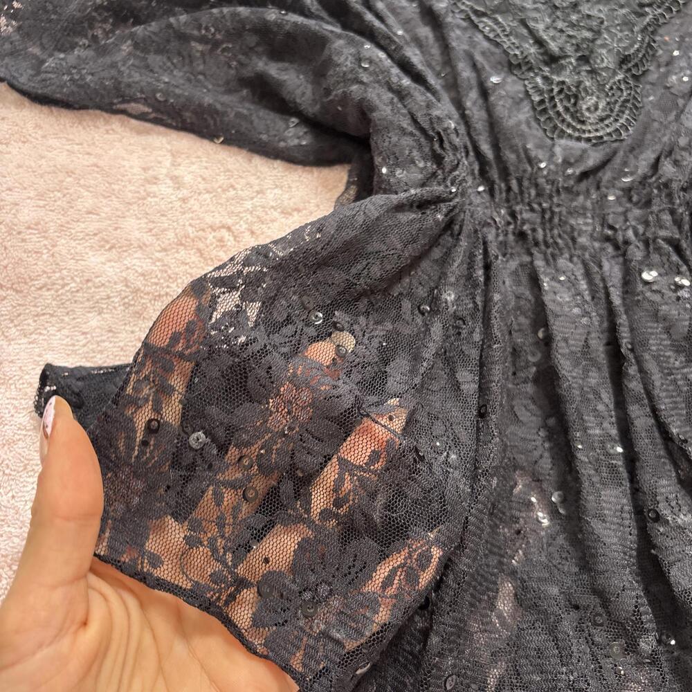 y2k grunge beaded lace‎ blouse - Picture 4 of 6